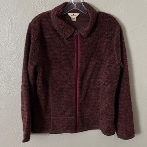 Vintage Woolrich Women’s Full-zip Fleece Jacket Black Cherry Small